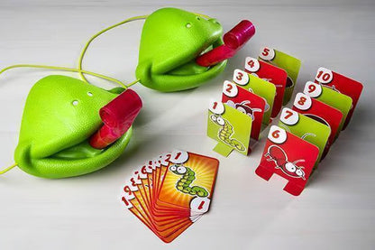 Funny Lizards Mask Toy Frog Tongue-Sticking Tiktok Same Two-Player Card Game Desktop Interactive Toys Parent-Child Party Games
