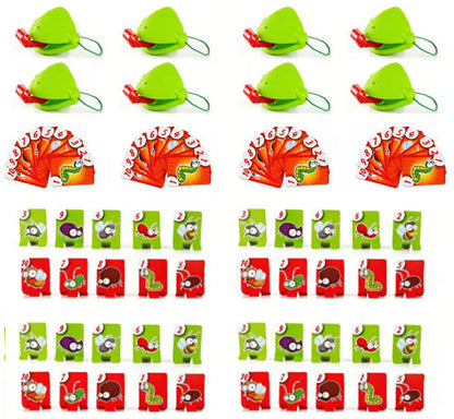 Funny Lizards Mask Toy Frog Tongue-Sticking Tiktok Same Two-Player Card Game Desktop Interactive Toys Parent-Child Party Games