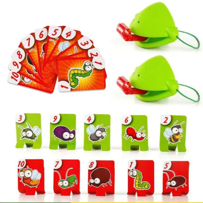 Funny Lizards Mask Toy Frog Tongue-Sticking Tiktok Same Two-Player Card Game Desktop Interactive Toys Parent-Child Party Games