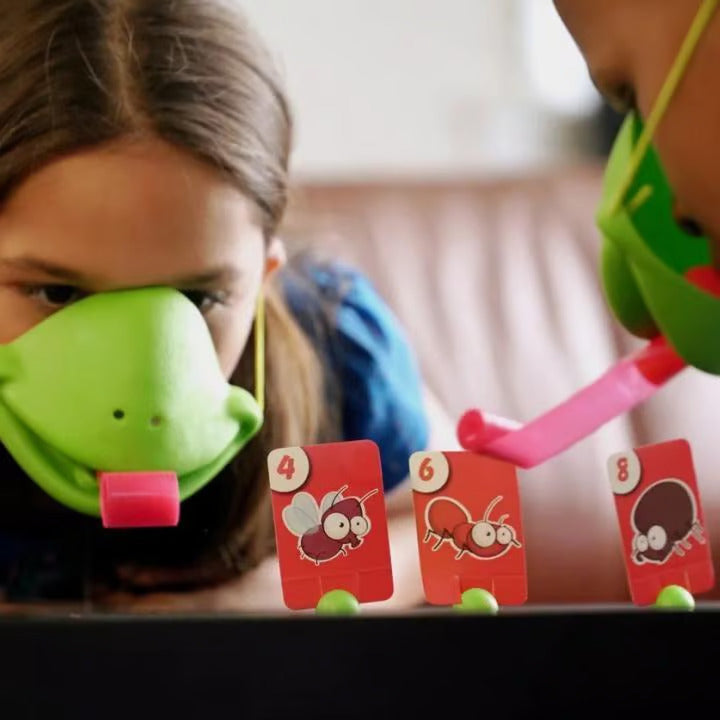 Funny Lizards Mask Toy Frog Tongue-Sticking Tiktok Same Two-Player Card Game Desktop Interactive Toys Parent-Child Party Games